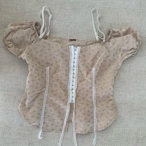 cottage core off shoulder top (see description for sizing)